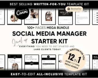 Social Media Manager Starter Kit | Social Media Manager Bundle | Social Media Manager Templates | Social Media Management