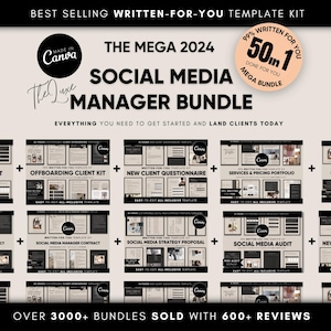NEW 2025 Luxury Social Media Manager 50-in-1 Bundle | Social Media Manager Bundle | Social Media Manager Templates | Social Media Agency
