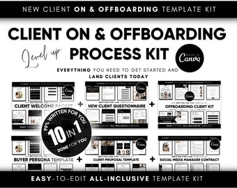 Client Onboarding & Offboarding Kit for Social Media Professionals | Virtual Assistant | Canva Templates | All-in-One Client Bundle | SMM