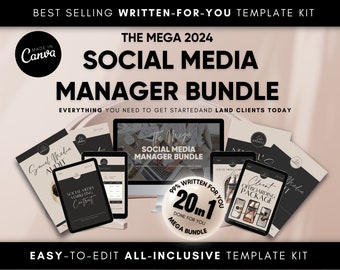 Luxury Social Media Manager 20-in-1 Bundle | Social Media Manager Bundle | Social Media Manager Templates | Social Media Agency