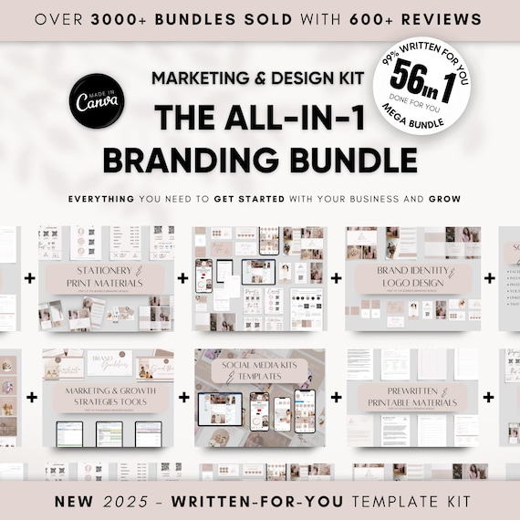 Canva Business Branding Template Kit: Logo, Social Media, Marketing (Digital Download)
