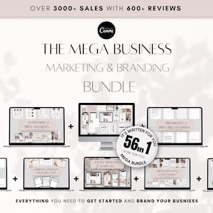Mega Business Branding Template Bundle: Logo, Social Media, Marketing (Canva Editable, Digital Download)