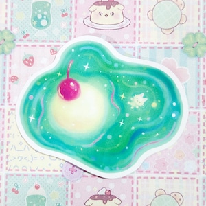 Melon Soda Float- 3" Glossy Vinyl Sticker