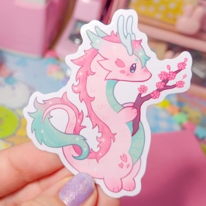 Dragon Sakura - Sticker vinyle brillant 3"