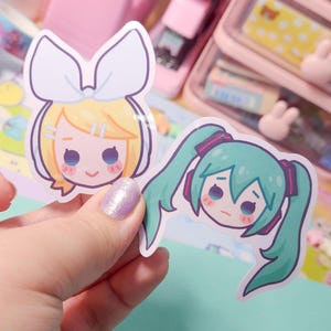 Hatsune Miku and Kagamine Rin - 2.5&quot; Glossy Vinyl Sticker