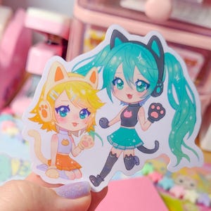 Hatsune Miku and Kagamine Rin - 3&quot; Glossy Vinyl Sticker