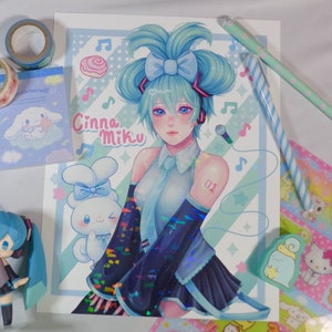 Cinna Miku Vocaloid 8.5&quot; x 11&quot; Holographic Print