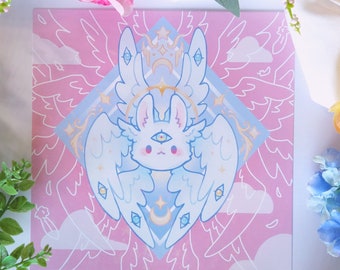 Bunny Seraph Holographic 8"x 8" Print