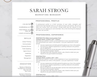 CV-mall för Word | CV-mall | Microsoft Word | Enkel | Lätt att redigera | Curriculum Vitae | Professionell | Direktnedladdning | Storbritannien