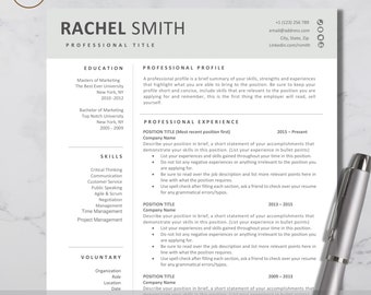 CV-mall för Word | CV-mall | Microsoft Word | Enkel | Lätt att redigera | Curriculum Vitae | Professionell | Direktnedladdning | Storbritannien