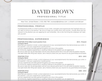 CV-mall för Word | CV-mall | Microsoft Word | Enkel | Lätt att redigera | Curriculum Vitae | Professionell | Direktnedladdning | Storbritannien