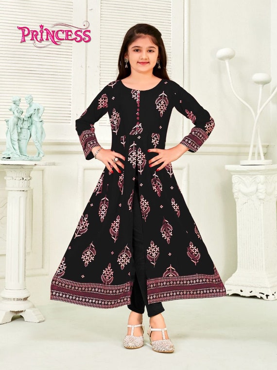 Cotton Rayon front cut kurti For Girls And women's