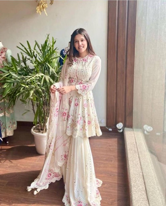 Pakistani Sharara Kameez Dupatta Suits Indian Designer Plazzo Kurti Ethnic  Dress | eBay