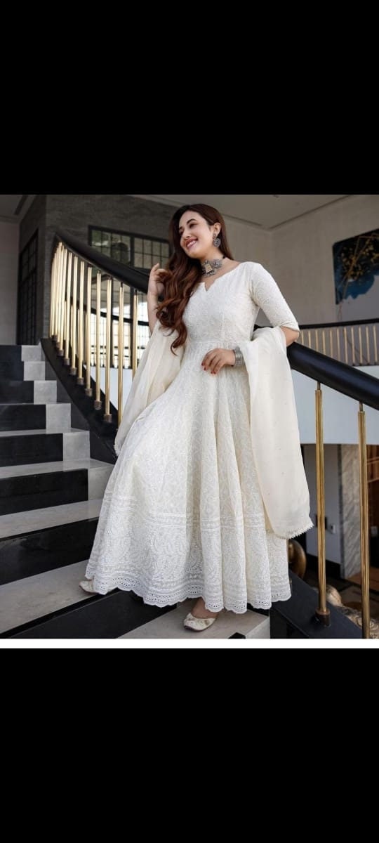 white frock for ladies