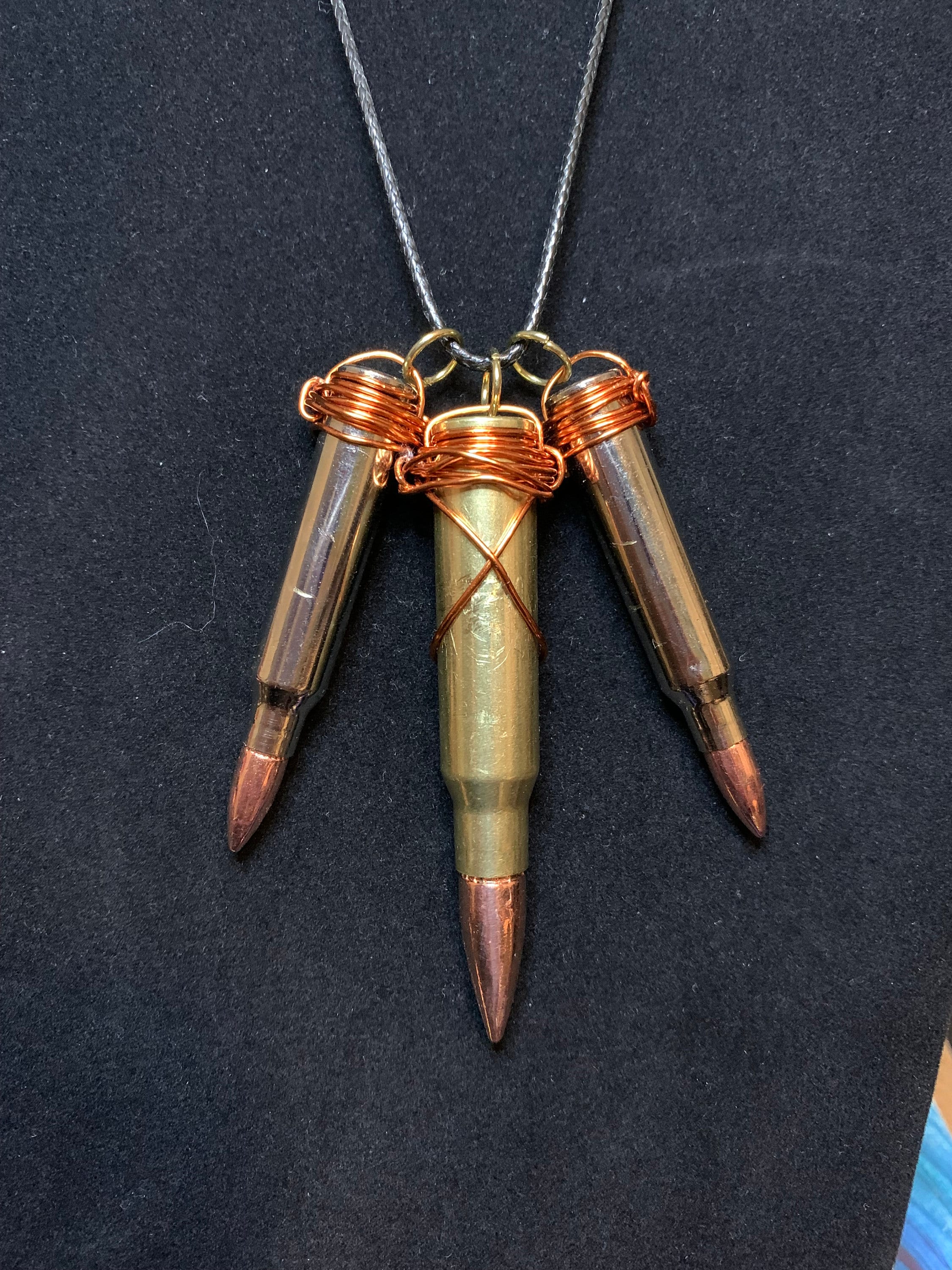 Triple Bullet Necklace Inert Bullet Necklace Alternative Jewelry