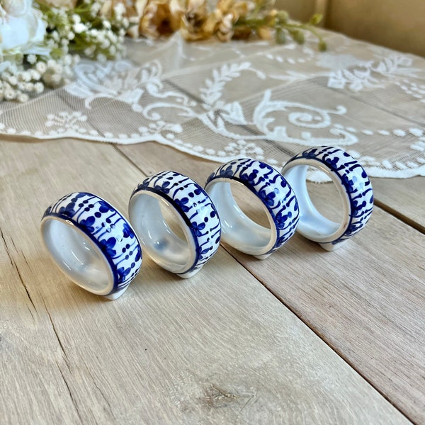 Blue Napkin Rings Etsy
