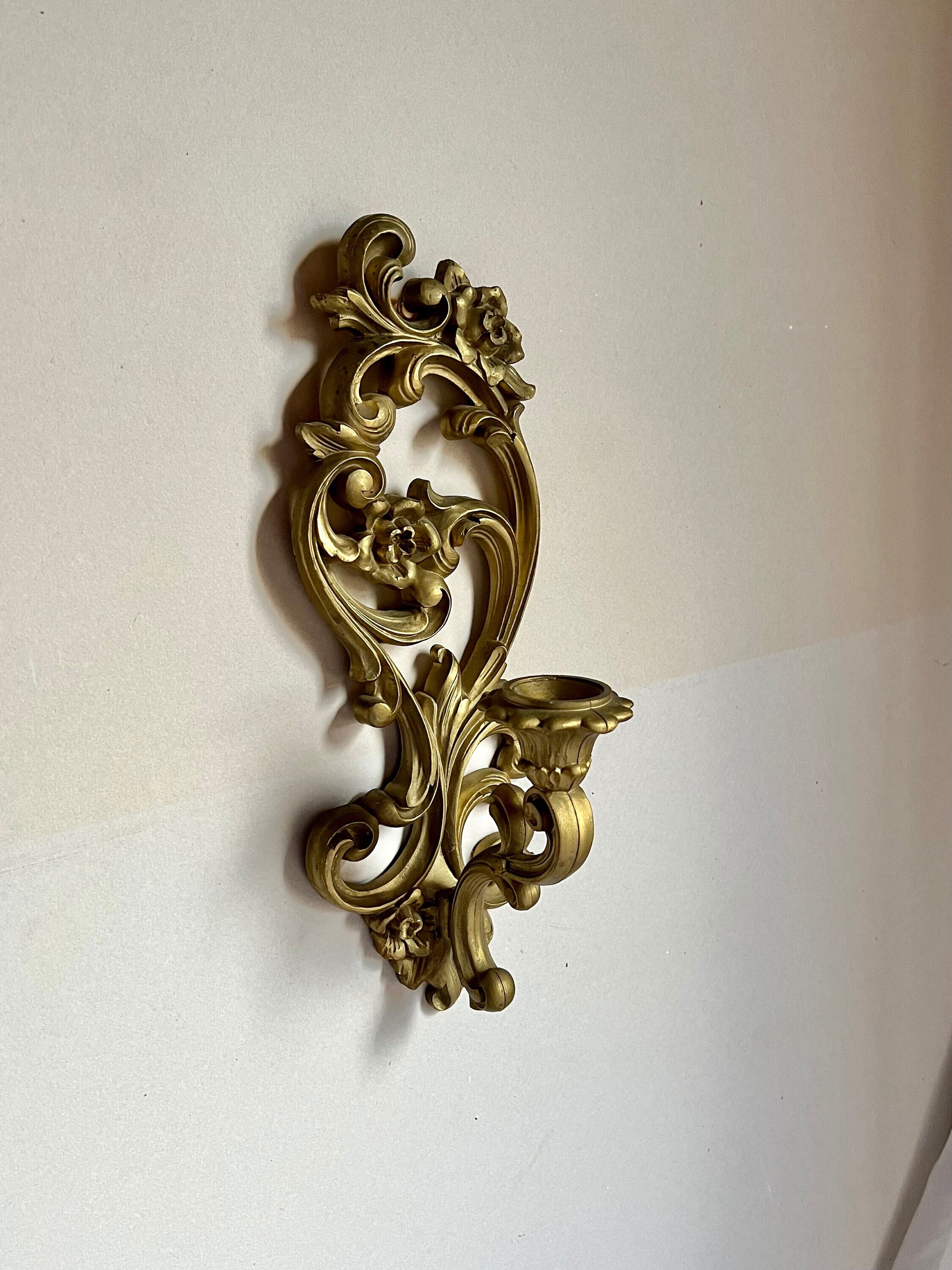 Vintage Homco Floral Candelabra Wall Sconce Etsy
