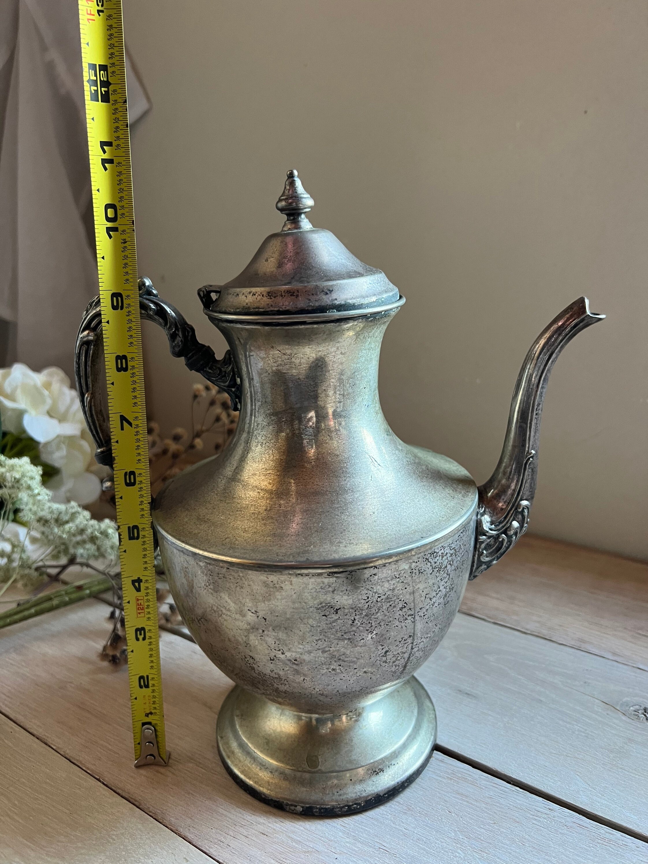 Vintage Silver on Copper Teapot Etsy