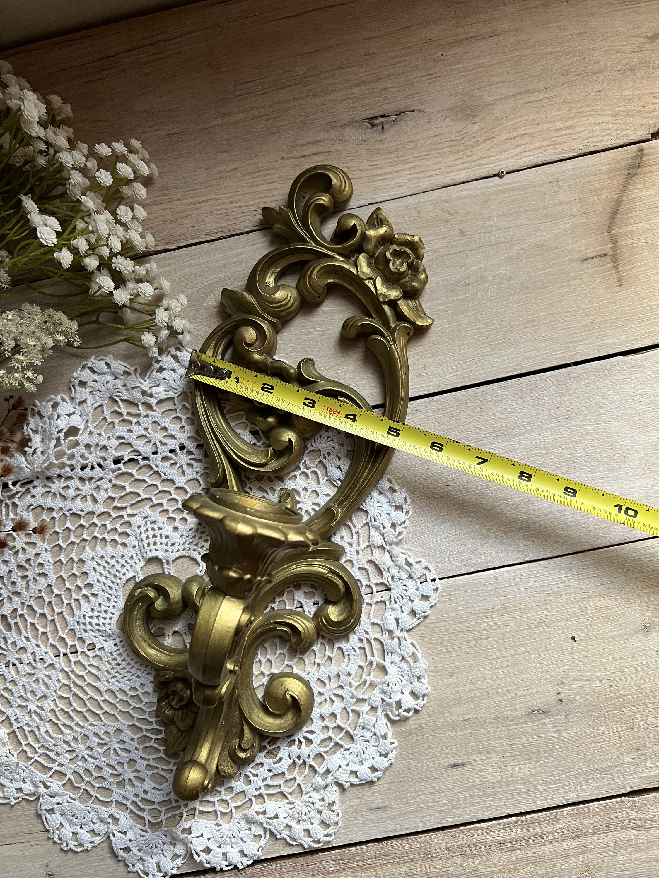 Vintage Homco Floral Candelabra Wall Sconce Etsy