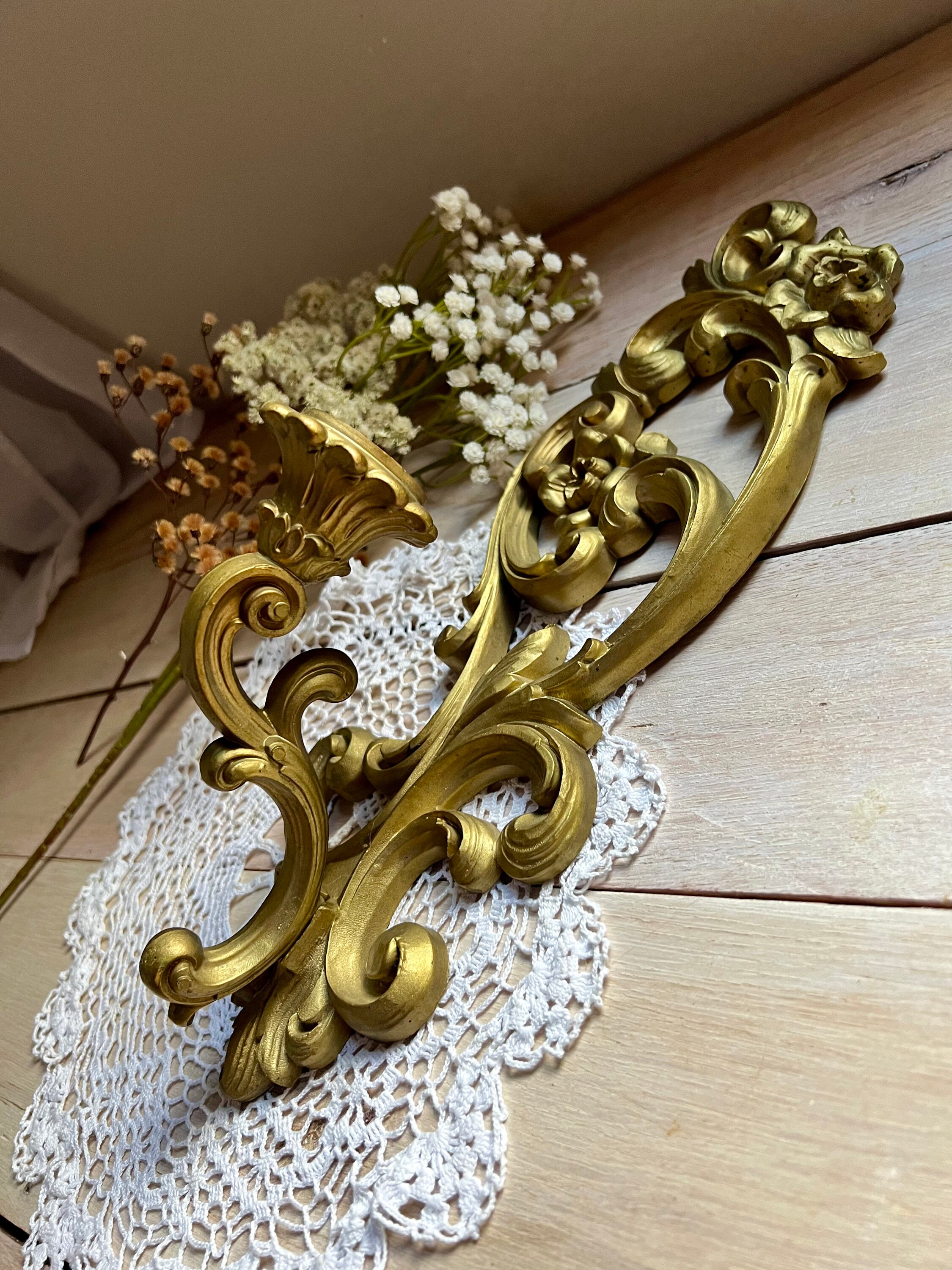 Vintage Homco Floral Candelabra Wall Sconce Etsy