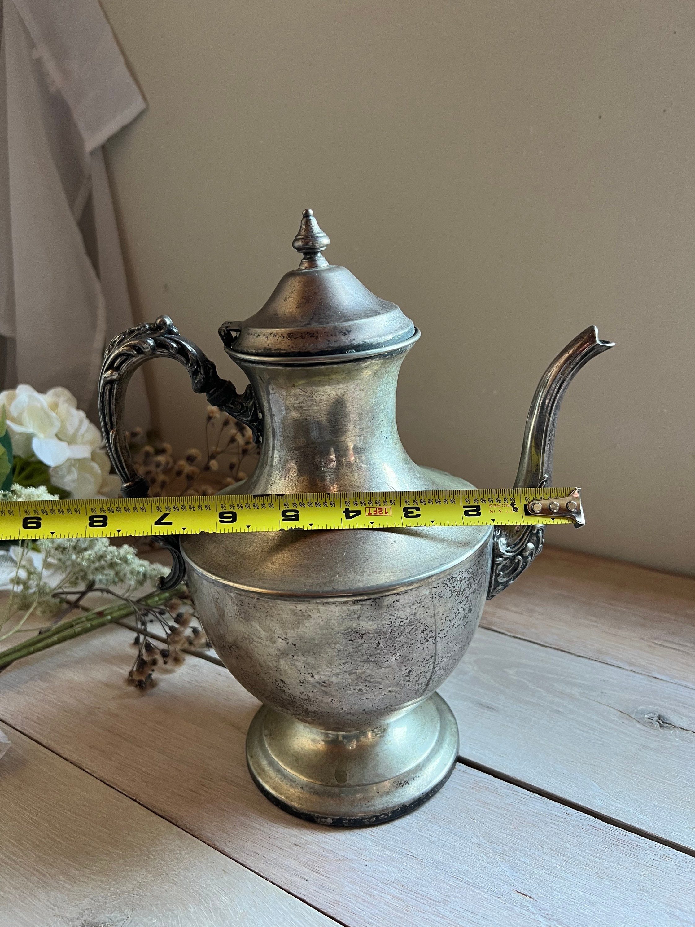 Vintage Silver on Copper Teapot Etsy
