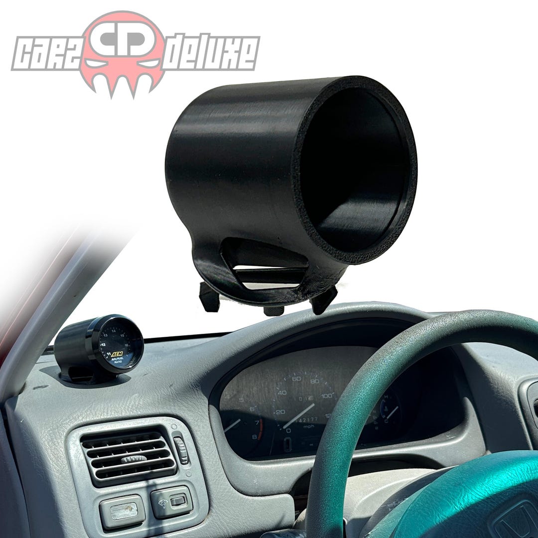 Dual Gauge Pod Mount For 1996-2000 Honda Civic EK - Black 52mm Defrost Vent Style