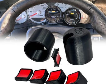Dual Universal gauge pod mount 52mm 4X viewing angles steering column dash cluster