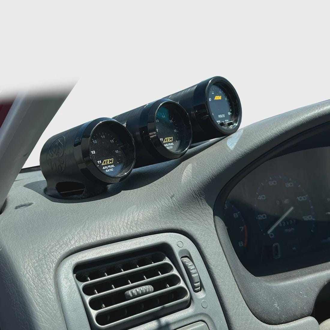 DR-Concept 97-00 Honda Civic Gauge Pod Holder – Triple 52mm Guage Mount With 2 Cup Holders, Direct Fit-618430