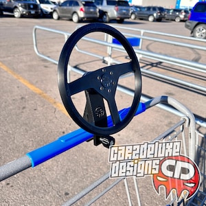 Kids shopping cart steering wheel for handle bar secure bolt on real hardware