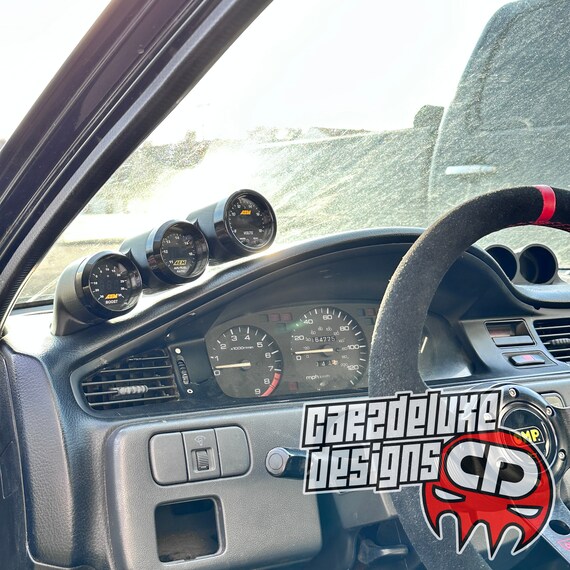 Single Gauge Pod Mount For 1996-2000 Honda Civic EK - Fits In Functional Defrost Vent, By CARZDELUXE