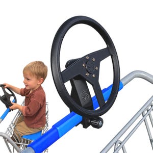 Kids shopping cart steering wheel for handle bar secure bolt on real hardware