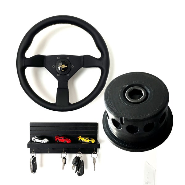 Quick release wall mount for steering wheel compatible with NRG and Works bell hubs