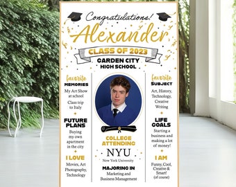 Boy Graduation Milestone Board, High School Graduation Board, Neutral Graduation Poster, Graduation Banner, Graduation Sign, DIGITAL