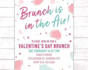 Valentines Day Brunch Invitation, Valentines Day Invite, Valentine's Day Brunch Dinner, Brunch Party Invitation, Instant Download, Digital