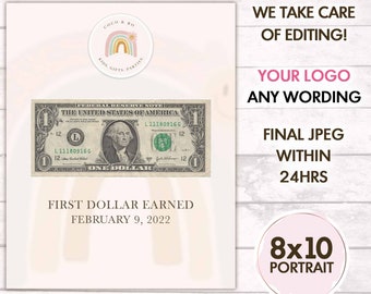 New Business Owner Gift, First Dollar Earned, Entrepreneur, New Business Gift, Printable, Instant Download, Frame Print, Wall Dollar Print