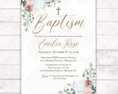 Regal Vintage Invitation, Vintage Flowers Invite, Regal Baptism, Muted Flowers Invitation, Communion Invitation, Ornate, Printable