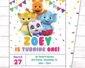 Word Party Invite, Word Party Kids Invite, Word Party Invitation, Baby First Invitation, Kids Fun Invitation, Digital Download