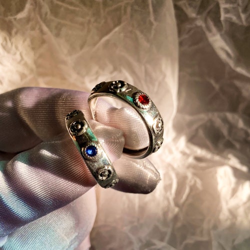 Howls Moving Castle Rings Set Real Sliver Castle Ring Howl Etsy
