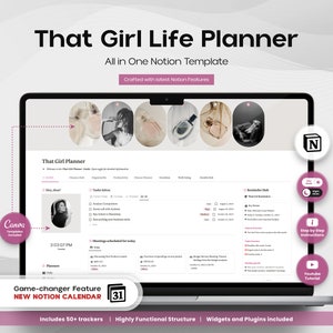 Notion Template That Girl Planner Ultimate Life Planner All in One Notion Dashboard Advanced  Notion Calendar ADHD Personal Extended Planner