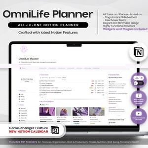 Notion Template Extended Life Planner All in One Template Notion Dashboard Ultimate Notion Calendar ADHD Personal Planner