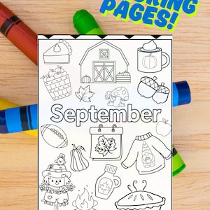 30 Printable Fall Coloring Pages | 30 pages for every day of September| Instant Download | All Ages Fall Coloring | Cute Autumn Coloring