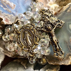 Miraculous Rosary • 8mm Glass Bead Rosary • Traditional Rosary •