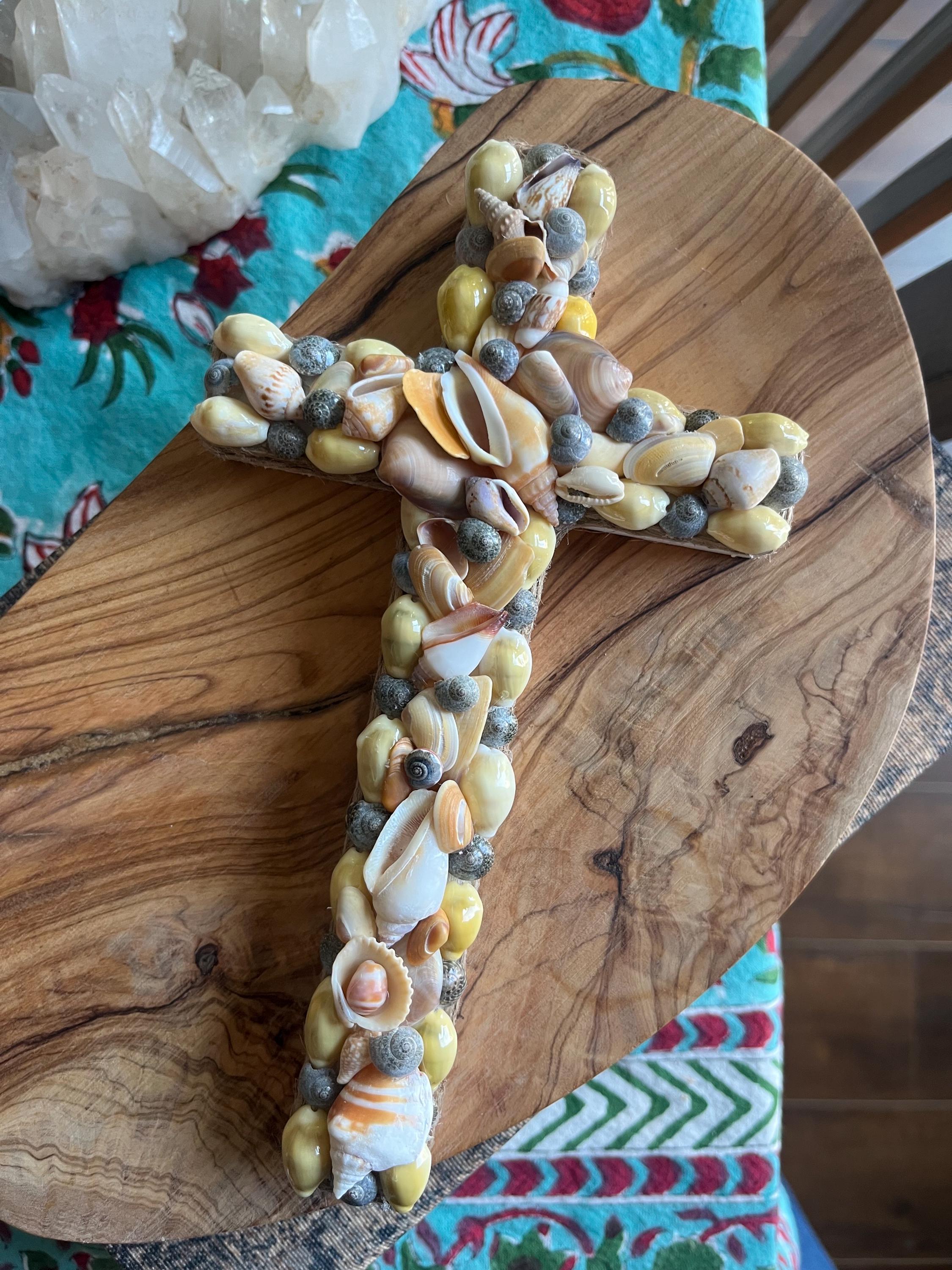 Seashell Cross • Shell Cross • Seashell Art • - Etsy