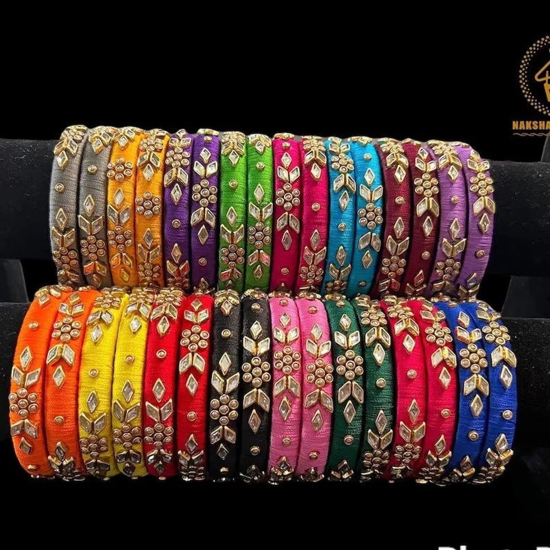 Handmade Indian Bangles Set in Bulkvibrant Glass Bangles and Bracelets