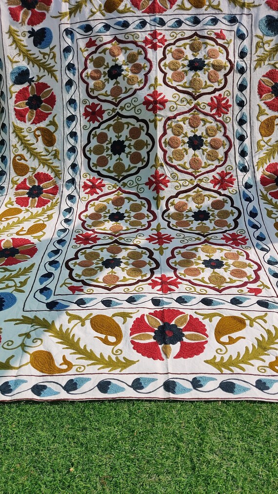 Bed Cover Indian Home Decor Uzbekistan Suzani Bedspread Indian Etsy