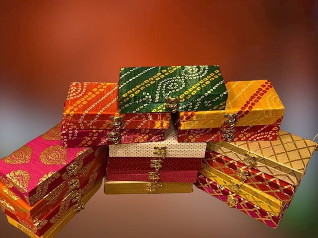 Wooden Box, Indian Wedding Favor Gift, Multipurpose Jewelry Bangle Box, Sangeet Dholki Party
