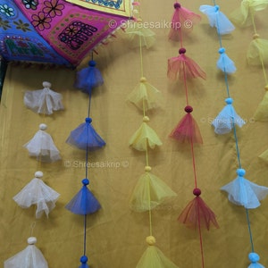 Vibrant Net Fabric Frill Garlands Haldi, Mehndi ,holi, Ganpati,indian ...