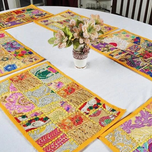 Table Place Mats Set Of 2/4/6/8/12 High Quality Coffee Table Mats Dining Table Mats Kitchen Table Mats Fabric Placemats