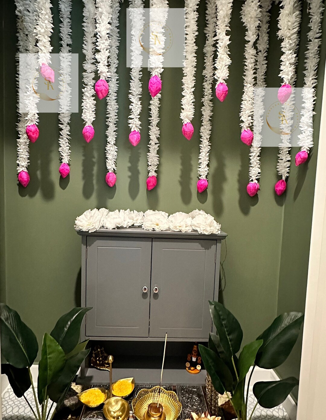 Lotus Garland/lotus Flower Garlands Lotus Hanging Flowers Etsy