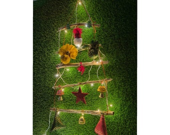 Albero di Natale da appendere a parete in legno ecologico, ornamenti, regalo di Natale, decorazione da parete di Natale, albero di Natale in legno da appendere.